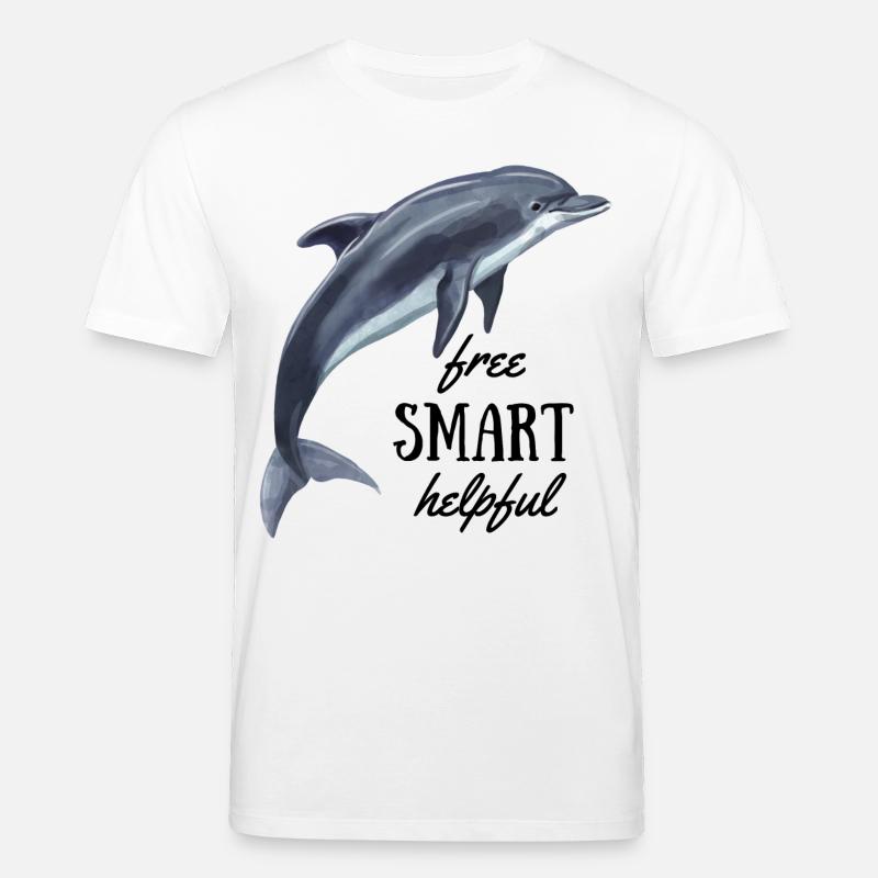 Delfin - free, smart, helpful - Stanley/Stella Unisex Bio-T-Shirt CREATOR  - Weiß