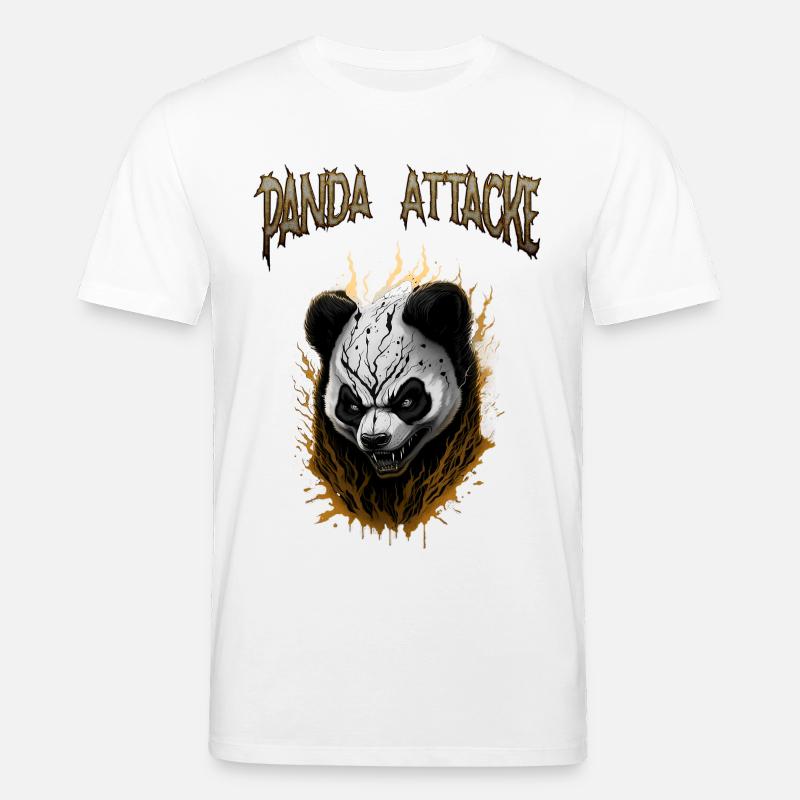 Conception de l’attaquant Dark Panda - T-shirt bio CREATOR Stanley/Stella Unisexe - blanc