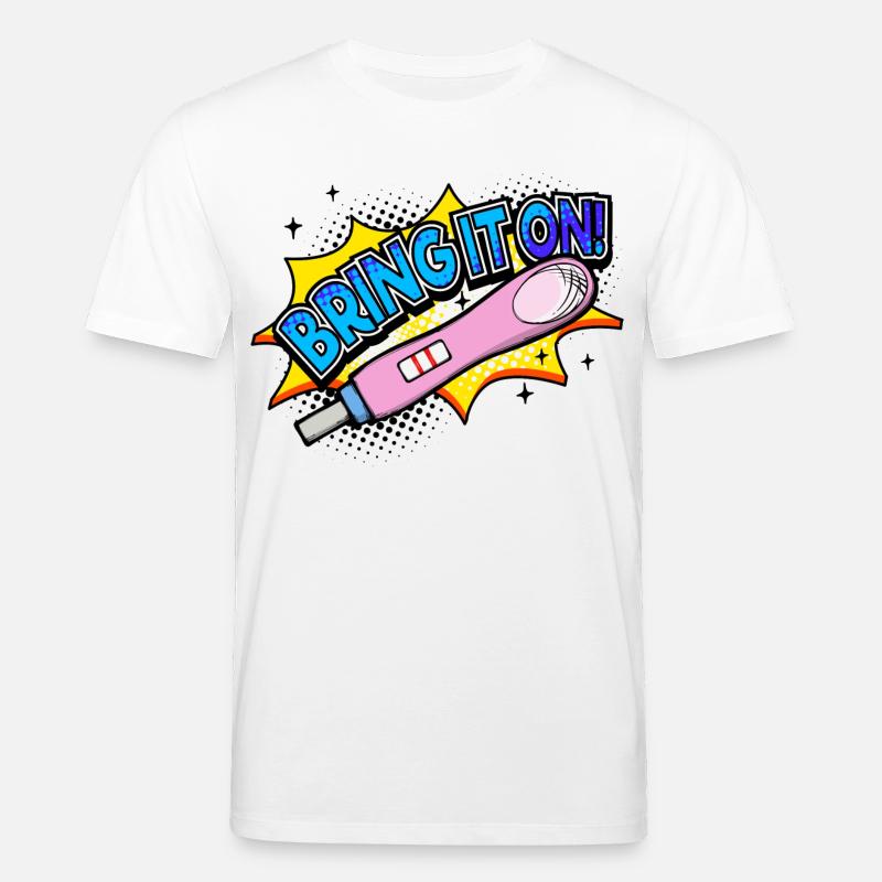 Déclaration de grossesse mère bébé - T-shirt bio CREATOR Stanley/Stella Unisexe - blanc