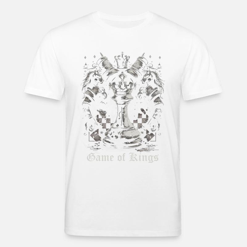 Pièces d’échecs avec lettrage - T-shirt bio CREATOR Stanley/Stella Unisexe - blanc