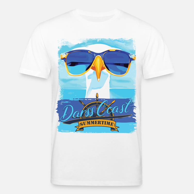DarssCoast Möwe - blue white Möwen Collection - Stanley/Stella Unisex Bio-T-Shirt CREATOR  - Weiß