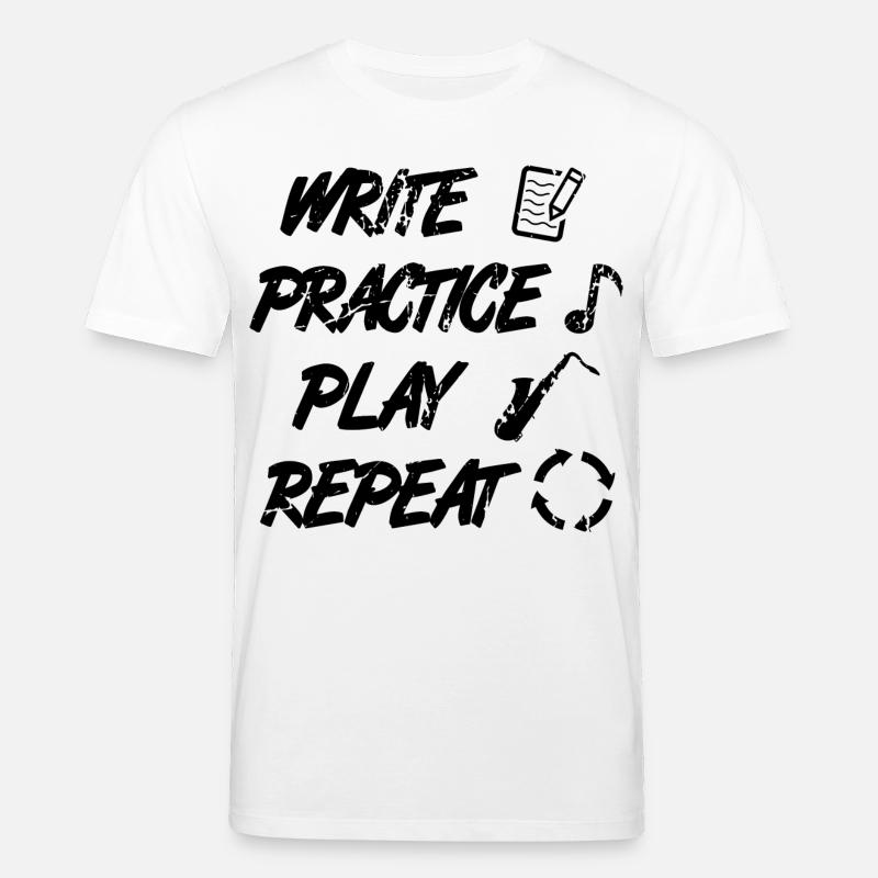 Writing, practicing, playing, repeating - Stanley/Stella CREATOR Unisex Organic T-Shirt - white
