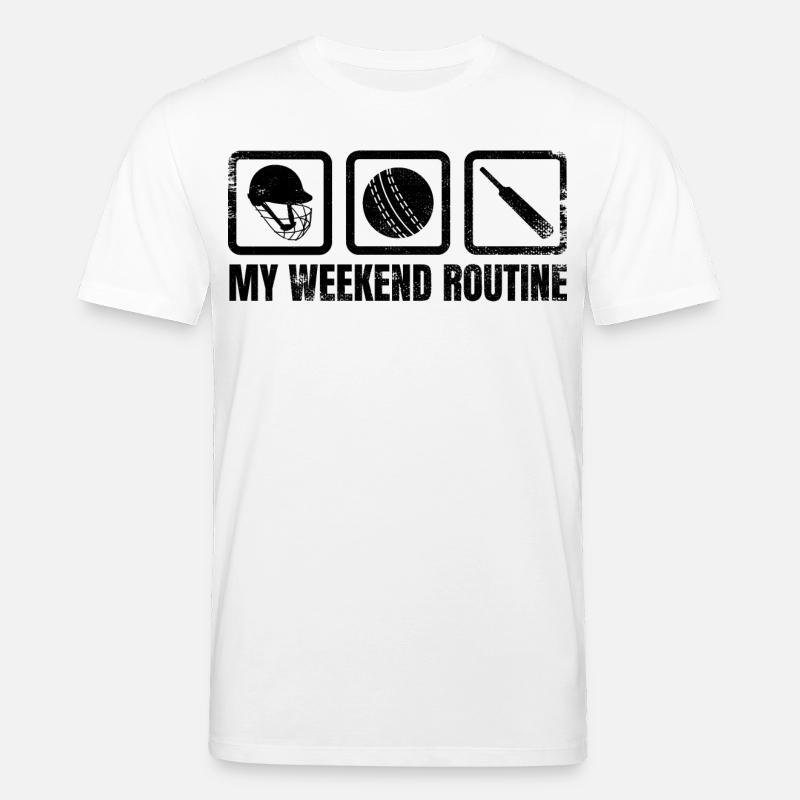 Cricket Spieler Wochenendroutine - Stanley/Stella Unisex Bio-T-Shirt CREATOR  - Weiß