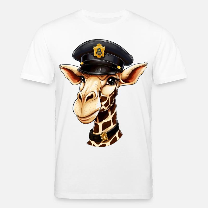 Polizei Giraffe - Stanley/Stella Unisex Bio-T-Shirt CREATOR  - Weiß