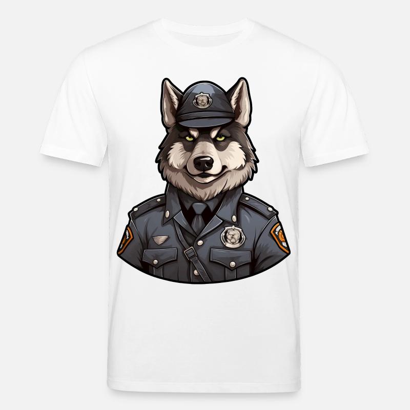 Polizei Wolf - Stanley/Stella Unisex Bio-T-Shirt CREATOR  - Weiß