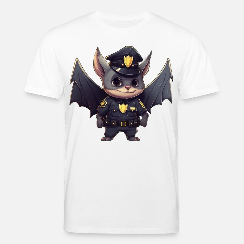 Fledermaus Polizei - Stanley/Stella Unisex Bio-T-Shirt CREATOR  - Weiß