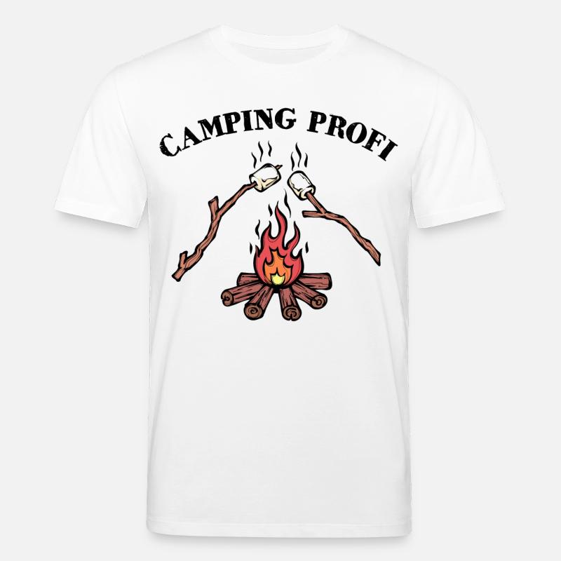 Camping Lagerfeuer Statement Wanderer Campingplatz - Stanley/Stella Unisex Bio-T-Shirt CREATOR  - Weiß