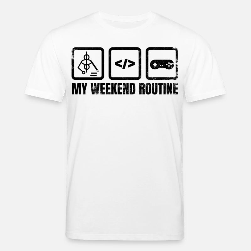 Game Designer Wochenendroutine - Stanley/Stella Unisex Bio-T-Shirt CREATOR  - Weiß