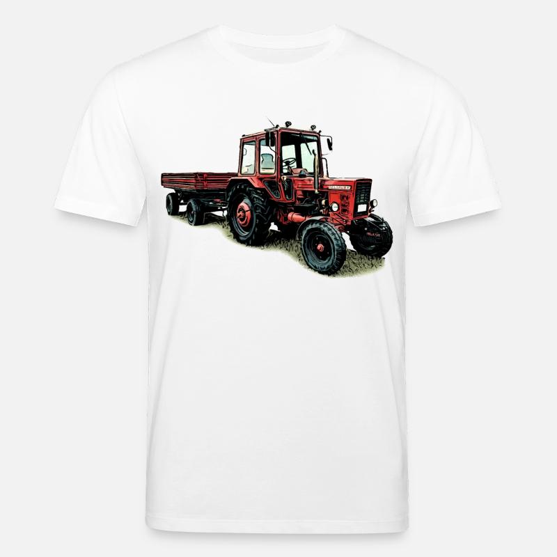 Belarus MTS 80 mit Anhänger - Stanley/Stella Unisex Bio-T-Shirt CREATOR  - Weiß