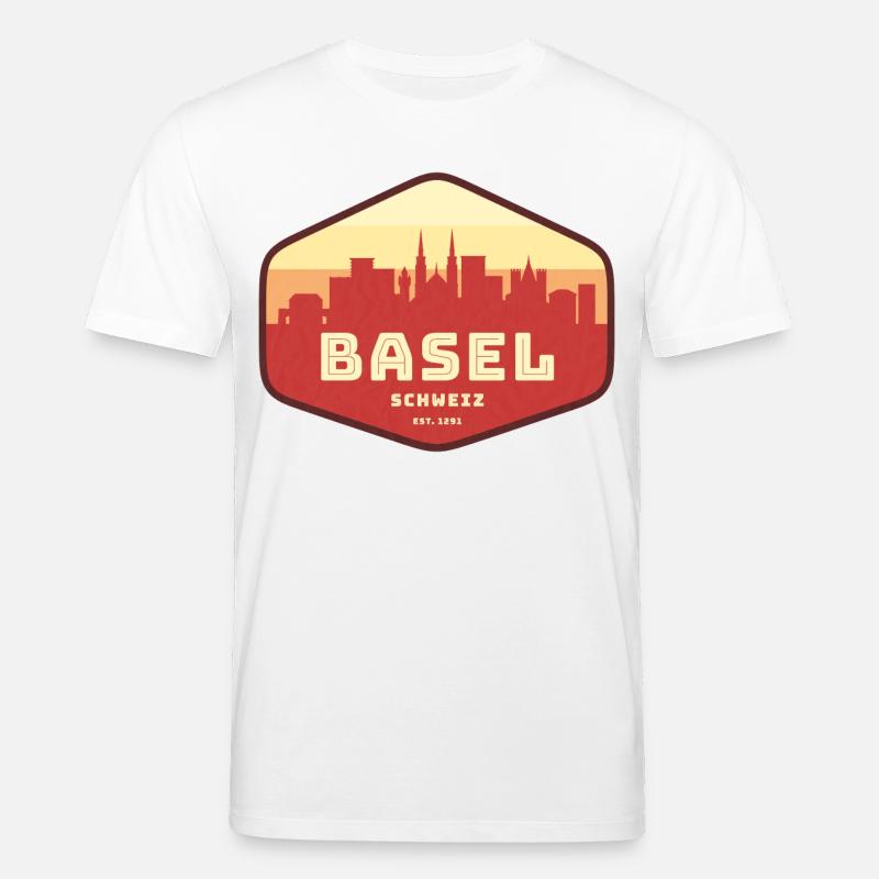 Basel Skyline Retro Abzeichen - Stanley/Stella Unisex Bio-T-Shirt CREATOR  - Weiß