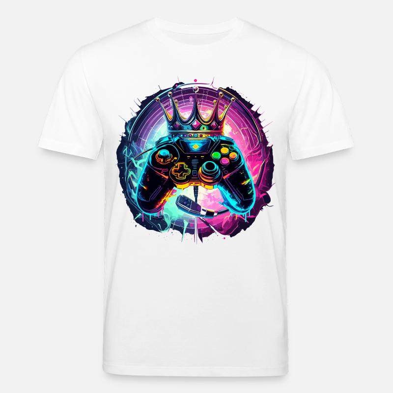 Gaming Controller mit Headset und Krone - Stanley/Stella Unisex Bio-T-Shirt CREATOR  - Weiß