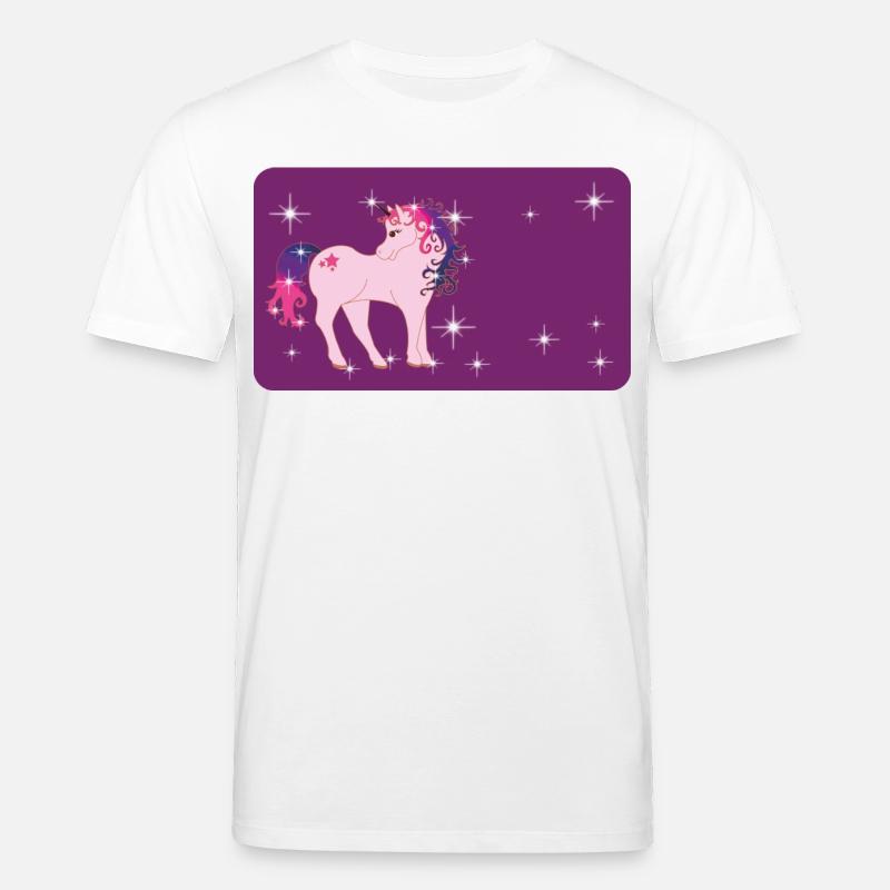 Fantasy Einhorn mit Sternchen - lila  - Stanley/Stella Unisex Bio-T-Shirt CREATOR  - Weiß
