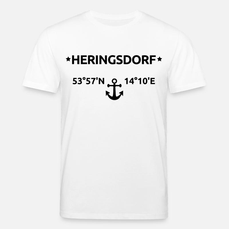 Heringsdorf Coordinates - Stanley/Stella CREATOR Unisex Organic T-Shirt - white
