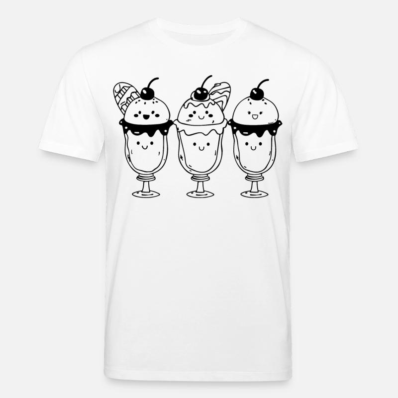 Cartoon Eisbecher - Stanley/Stella Unisex Bio-T-Shirt CREATOR  - Weiß