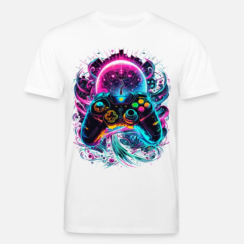 Synthwave Cyberpunk Gaming Controller - Stanley/Stella Unisex Bio-T-Shirt CREATOR  - Weiß
