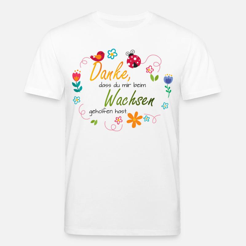 Blumenkranz - bunte Blumen - Vogel - Marienkäfer  - Stanley/Stella Unisex Bio-T-Shirt CREATOR  - Weiß
