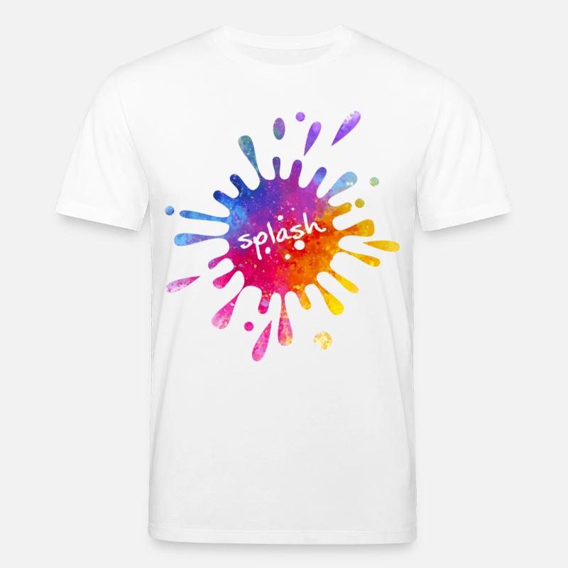 Splash - bunter Farbklecks - Stanley/Stella Unisex Bio-T-Shirt CREATOR  - Weiß