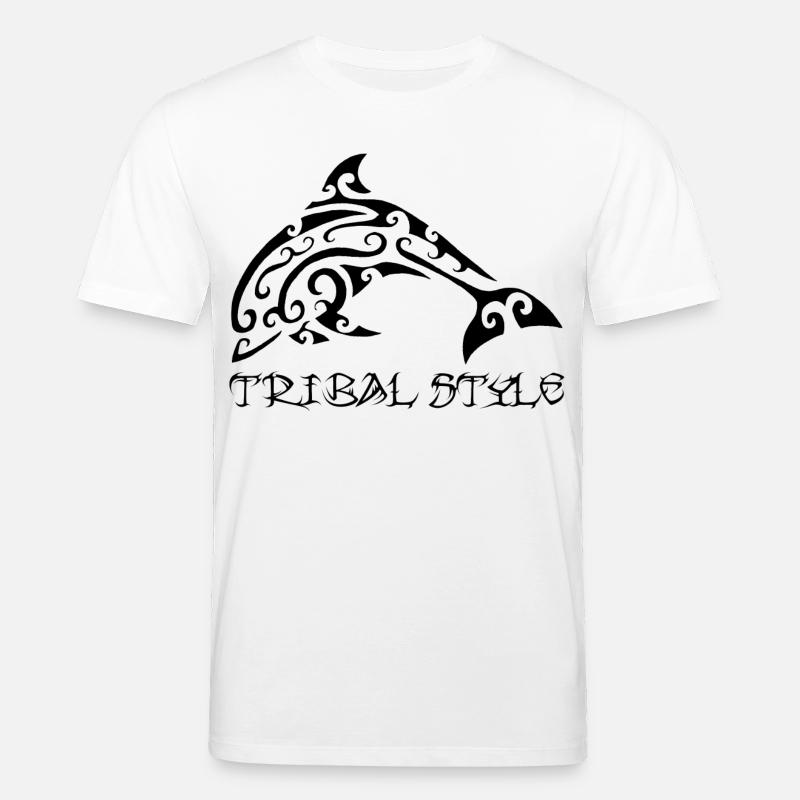 Polynesischer schwarzer Delfin - Stanley/Stella Unisex Bio-T-Shirt CREATOR  - Weiß