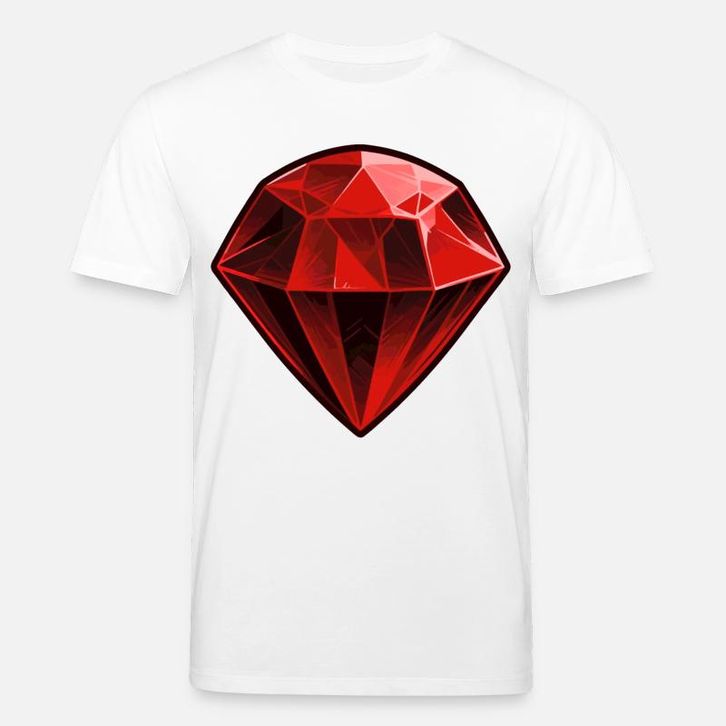Precious Red Ruby Gemstone - Stanley/Stella CREATOR Unisex Organic T-Shirt - white