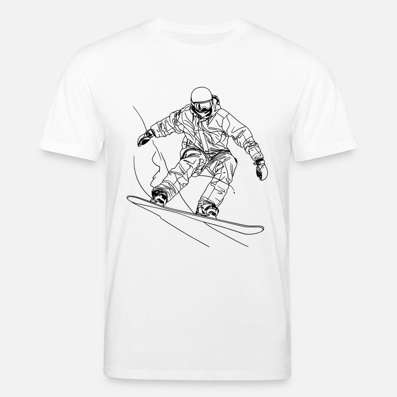 Snowboarder Line Art - Stanley/Stella Unisex Bio-T-Shirt CREATOR  - Weiß