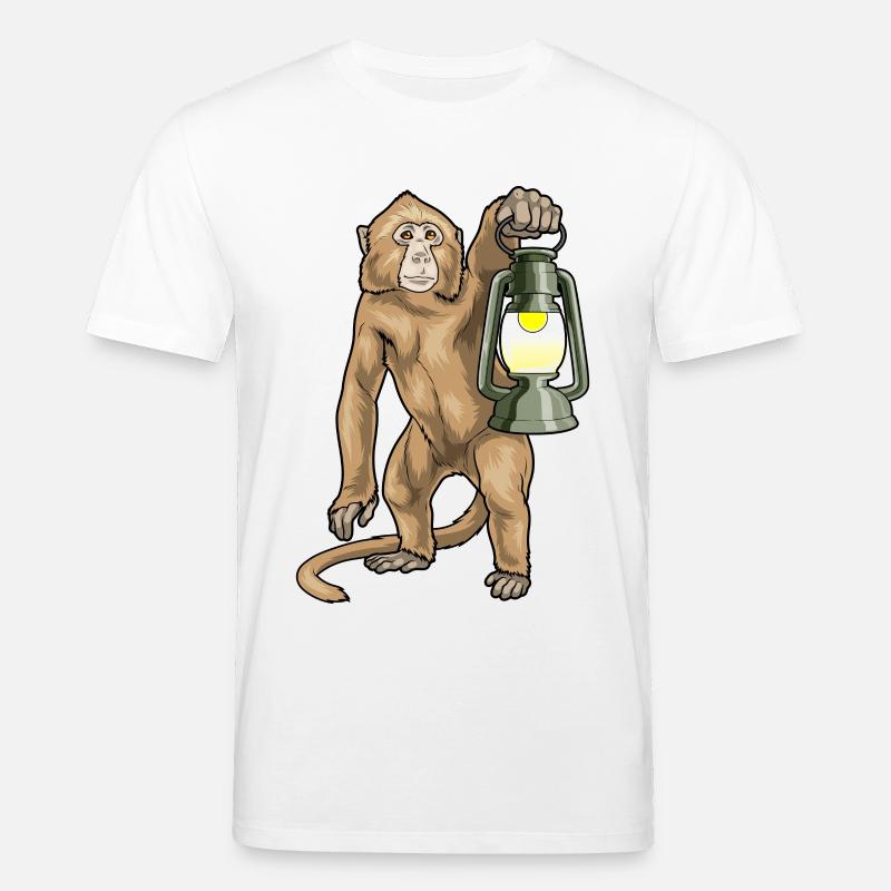 Affe Laterne - Stanley/Stella Unisex Bio-T-Shirt CREATOR  - Weiß