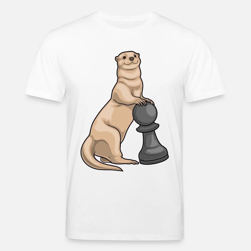 Otter Schachfigur Bauer Schach - Stanley/Stella Unisex Bio-T-Shirt CREATOR - Weiß