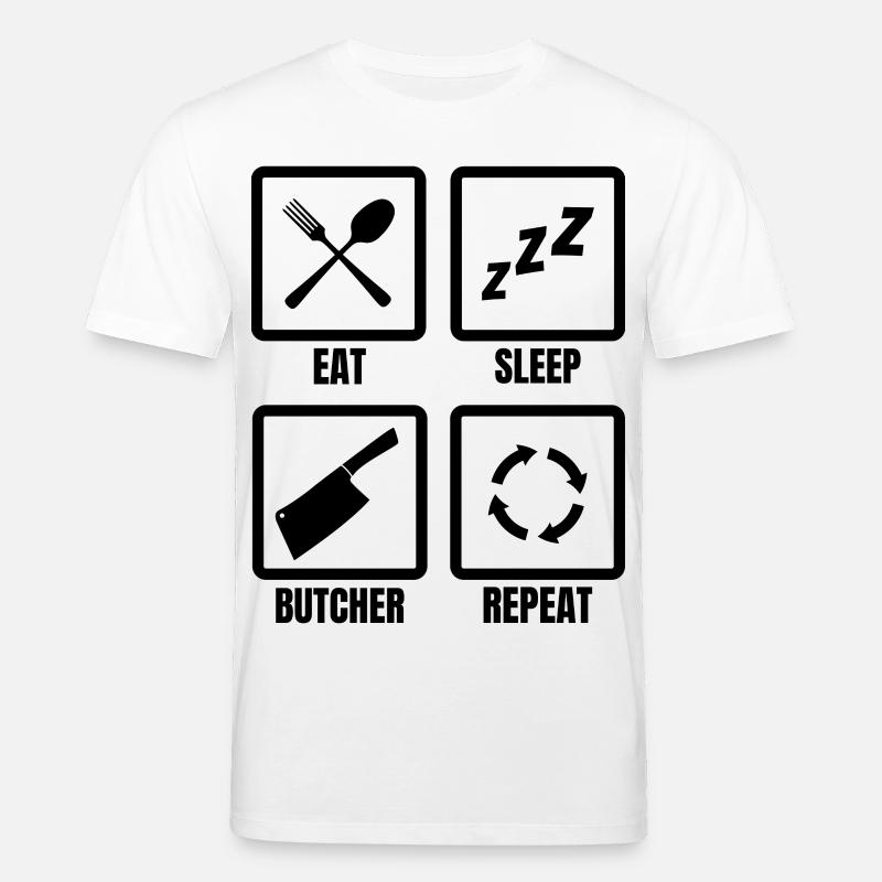 Routine quotidienne du boucher - T-shirt bio CREATOR Stanley/Stella Unisexe - blanc