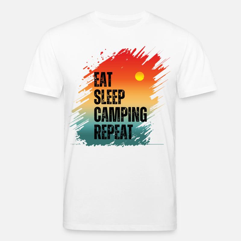 MANGER DORMIR CAMPING RÉPÉTER - T-shirt bio CREATOR Stanley/Stella Unisexe - blanc
