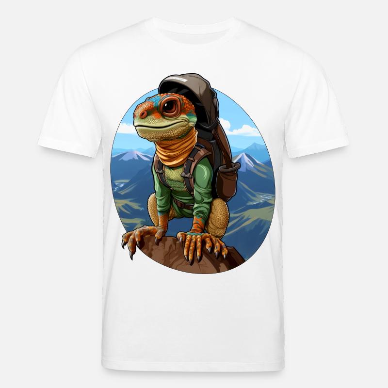 Eidechsen Bergsteiger / Wandern Eidechse - Stanley/Stella Unisex Bio-T-Shirt CREATOR  - Weiß