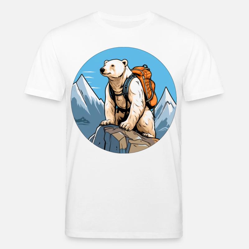 Eisbären Bergsteiger / Wandern Eisbär - Stanley/Stella Unisex Bio-T-Shirt CREATOR  - Weiß