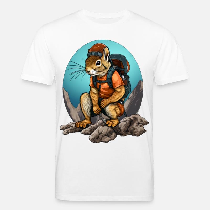 Eichhörnchen Bergsteiger / Wandern Eichhörnchen - Stanley/Stella Unisex Bio-T-Shirt CREATOR  - Weiß