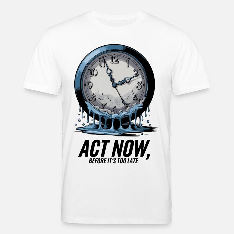 Melting Clock Act Now Klimabewusstsein Kunst - Stanley/Stella Unisex Bio-T-Shirt CREATOR  - Weiß