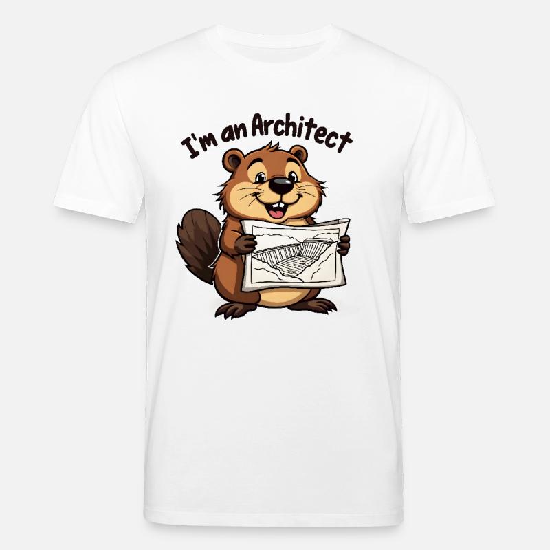 Biber Architecte – Constructeur de barrages - T-shirt bio CREATOR Stanley/Stella Unisexe - blanc