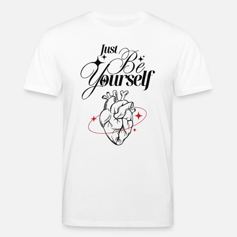 Soyez simplement vous-même – Cœur et lettrage - T-shirt bio CREATOR Stanley/Stella Unisexe - blanc