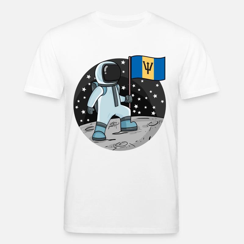 Drapeau astronaute Barbade - T-shirt bio CREATOR Stanley/Stella Unisexe - blanc
