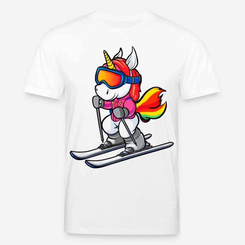 Ski Einhorn - Stanley/Stella Unisex Bio-T-Shirt CREATOR  - Weiß