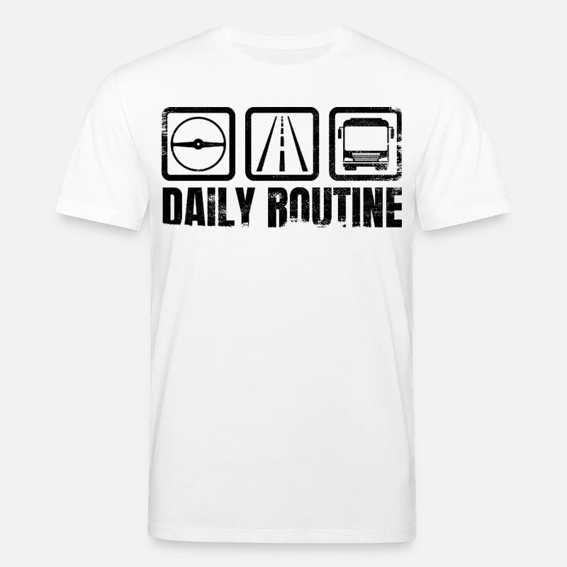 Busfahrer Routine - Stanley/Stella Unisex Bio-T-Shirt CREATOR  - Weiß