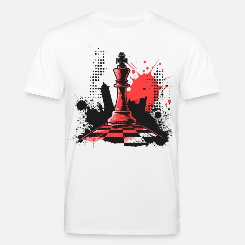 Pièces d’échecs Graffiti - T-shirt bio CREATOR Stanley/Stella Unisexe - blanc