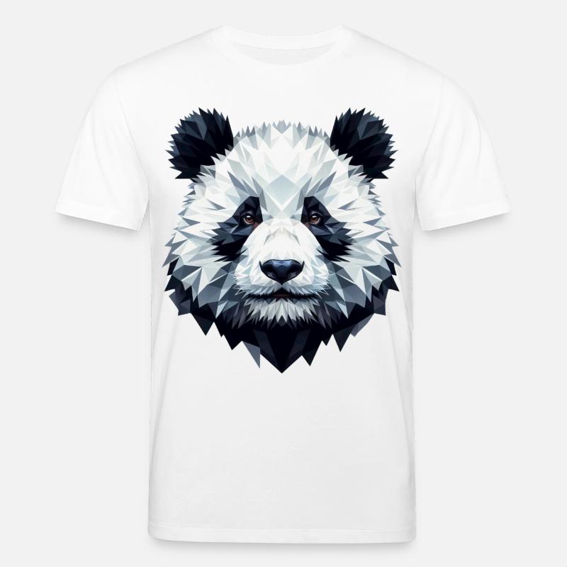 Panda Gesicht Polygon Kunst Geometrie - Stanley/Stella Unisex Bio-T-Shirt CREATOR  - Weiß
