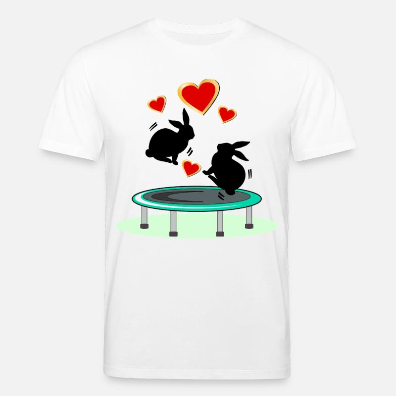 TRAMPOLIN SPRINGEN HASEN OSTERHASEN - Stanley/Stella Unisex Bio-T-Shirt CREATOR  - Weiß