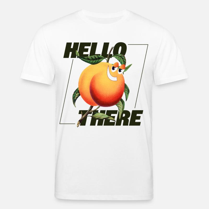 Peach Retro – Hello There Statement - Stanley/Stella Unisex Bio-T-Shirt CREATOR  - Weiß
