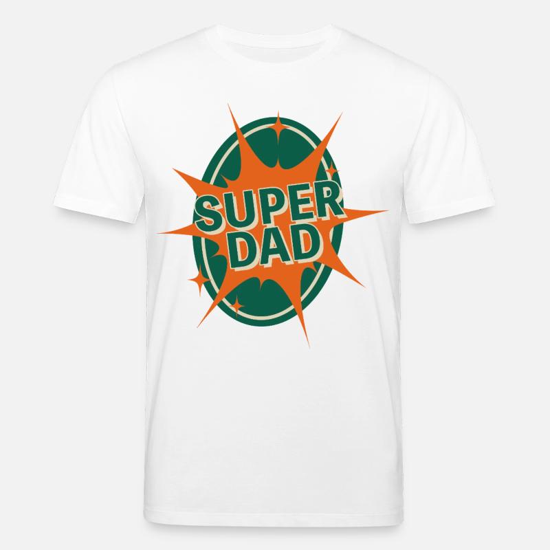Conception de style bande dessinée Super Dad - T-shirt bio CREATOR Stanley/Stella Unisexe - blanc
