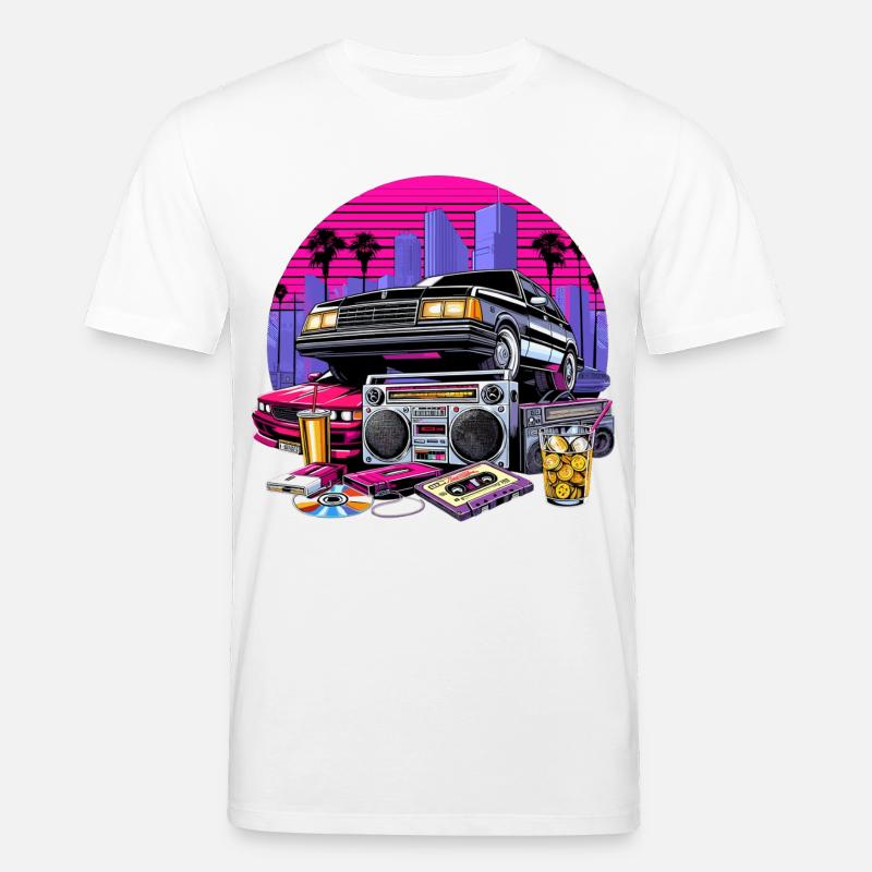 Kompaktkassette Ghettoblaster 90er Retro Geschenk - Stanley/Stella Unisex Bio-T-Shirt CREATOR - Weiß