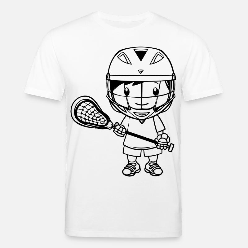 Dessin animé de garçon de crosse - T-shirt bio CREATOR Stanley/Stella Unisexe - blanc