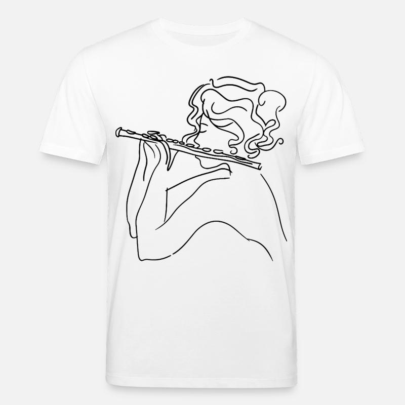 Flötenmädchen Skizze - Stanley/Stella Unisex Bio-T-Shirt CREATOR  - Weiß
