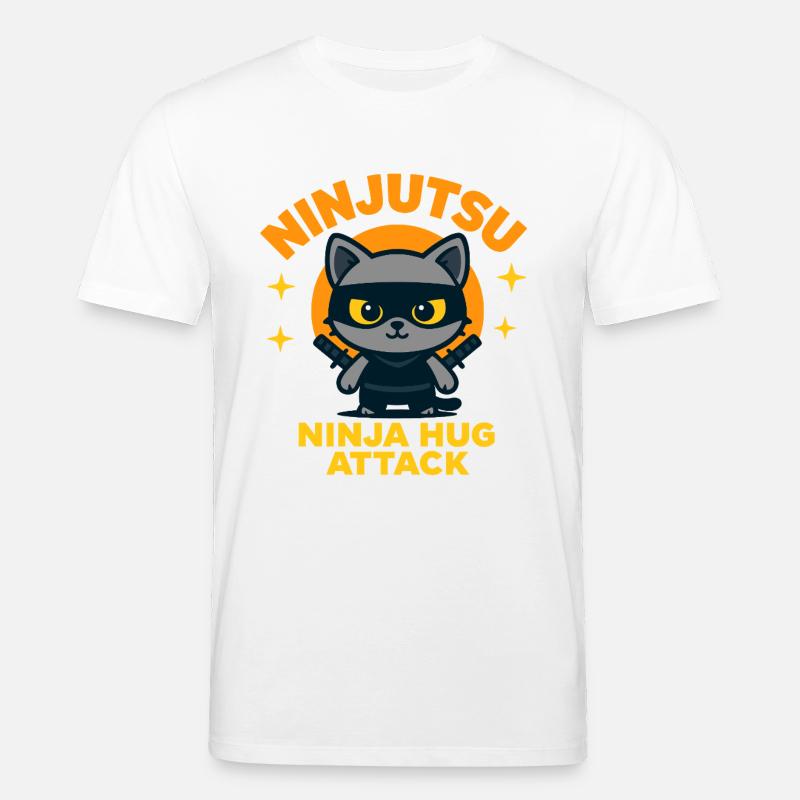 Ninja Katzen Attacke - Stanley/Stella Unisex Bio-T-Shirt CREATOR  - Weiß