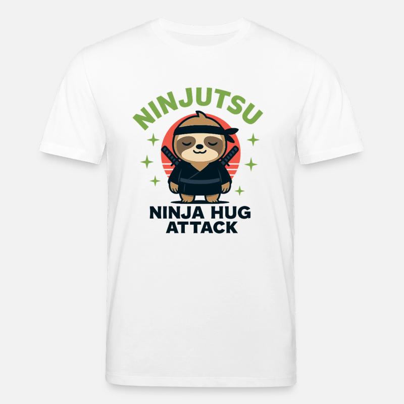 Ninja Kuschel-Sloth HugAttack - Stanley/Stella Unisex Bio-T-Shirt CREATOR  - Weiß