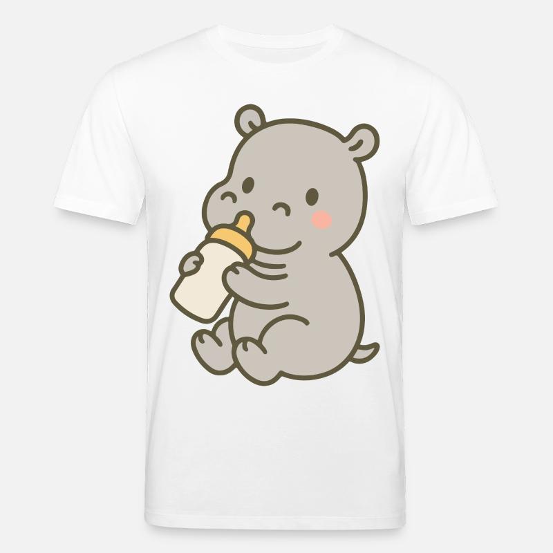 Flusspferdchen mit Fläschchen - Stanley/Stella Unisex Bio-T-Shirt CREATOR  - Weiß