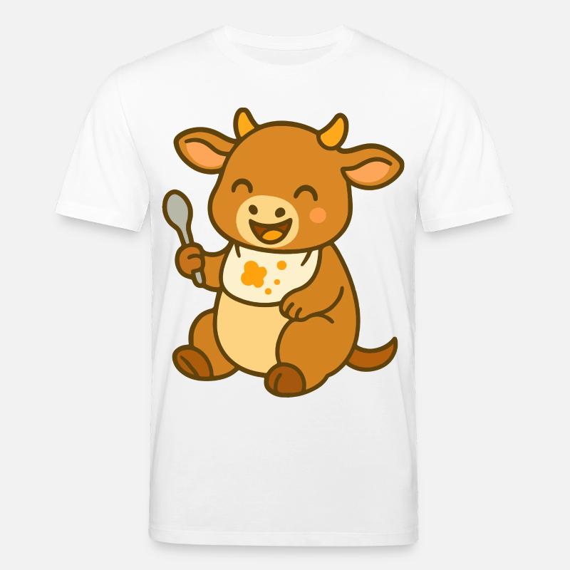 Kälbchen mit Lätzchen und Futterfreude - Stanley/Stella Unisex Bio-T-Shirt CREATOR  - Weiß