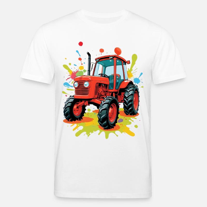 Farbenfroher Traktor Kunstdesign - Stanley/Stella Unisex Bio-T-Shirt CREATOR  - Weiß